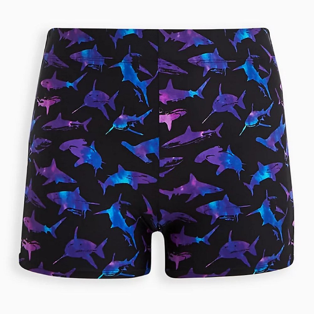 Torrid Strappy Side Swim Short - Shark Print Size 3